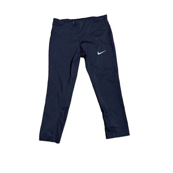 Nike Running Womens Dri-Fit Athletic Leggings Draw One Pocket Black Small Good C - Picture 1 of 3